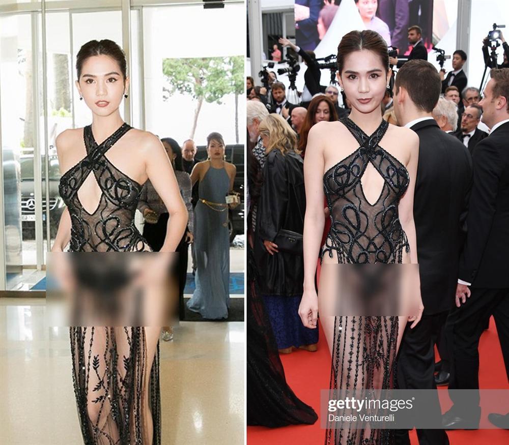 Giữa tâm bão khẩu chiến Lý Nhã Kỳ - Vũ Khắc Tiệp: Ngọc Trinh lại bị bóc mẽ tại Cannes, đầm phản cảm thì được bán fake đầy chợ-4