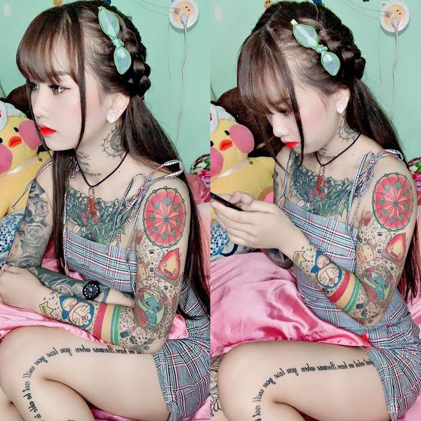 Cô gái xinh đẹp An Giang 19 tuổi kể chuyện xăm kín ngực, 14 hình ở chân-2