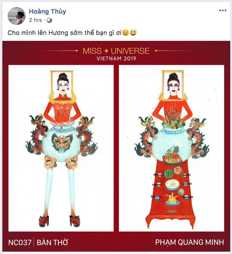 Hoàng Thùy cạn lời vì ý tưởng thiết kế trang phục truyền thống cho Miss Universe 2019 lấy cảm hứng từ... BÀN THỜ-2