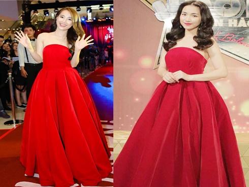 Nhã Phương nhiều lần 'đụng' kiểu váy trễ vai khoe vòng 1