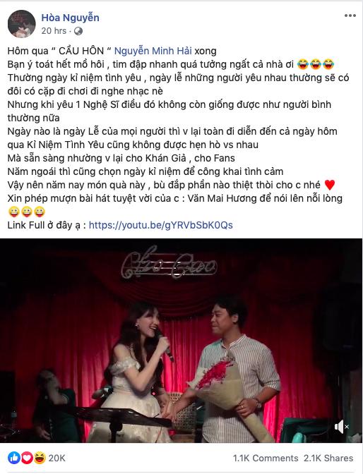 Bất Ngờ Chưa: Hòa Minzy quỳ gối cầu hôn bạn trai nhân kỷ niệm 2 năm yêu nhau-1