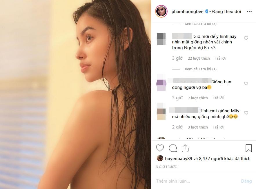 Khoe ảnh sexy, hoa hậu Phạm Hương bị nhận xét giống nữ diễn viên 13 tuổi gây sốt phim Vợ ba-1