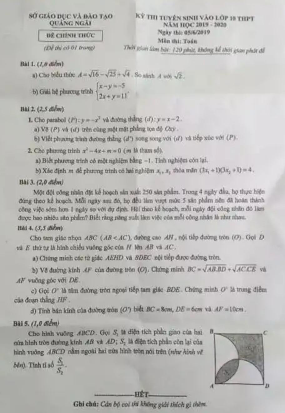 Đề Toán tuyển sinh lớp 10 giống đề thi thử, Giám đốc Sở nói không ảnh hưởng-1