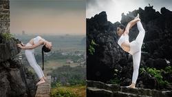 Thiếu nữ gây tranh cãi với những tư thế tập yoga cực khó trên địa hình hiểm trở ở khu du lịch Ninh Bình
