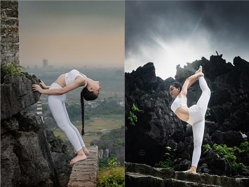 Thiếu nữ gây tranh cãi với những tư thế tập yoga cực khó trên địa hình hiểm trở ở khu du lịch Ninh Bình