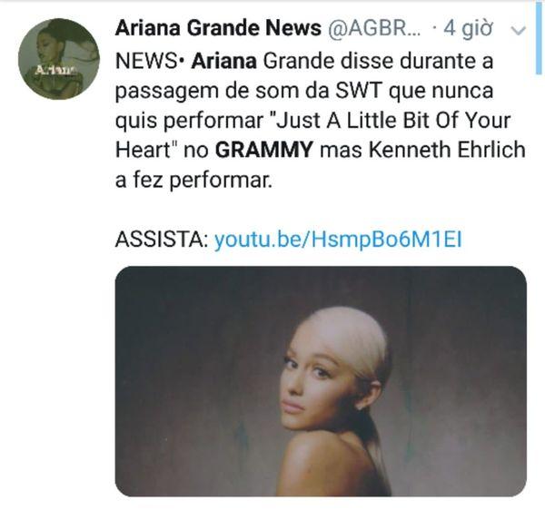 Ariana Grande bất ngờ bóc phốt sự vô lý, tạo áp lực từ nhà sản xuất Grammy-2