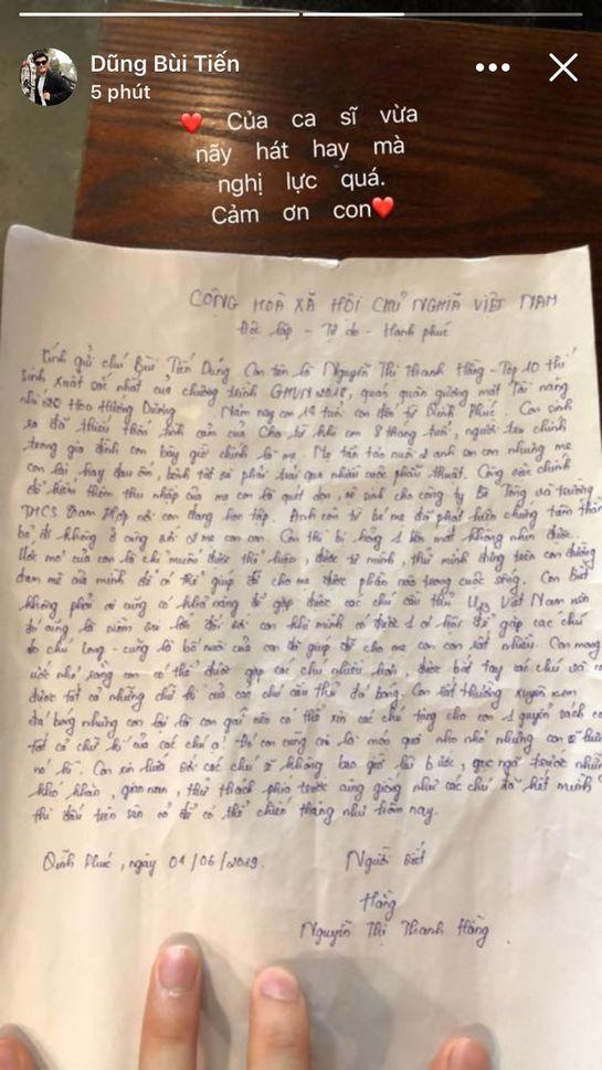 Lá thư tay của cô bé 14 tuổi gửi đến thủ môn Bùi Tiến Dũng gây xúc động-2