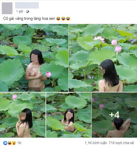 Đầu tuần đã nóng nực, dân tình lại phát rồ với bộ ảnh cô gái ở Hà Nội cởi sạch khoe thân dưới hồ sen-1