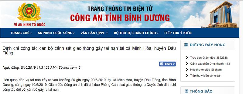 Công an Bình Dương thông tin vụ CSGT tông chết người-1