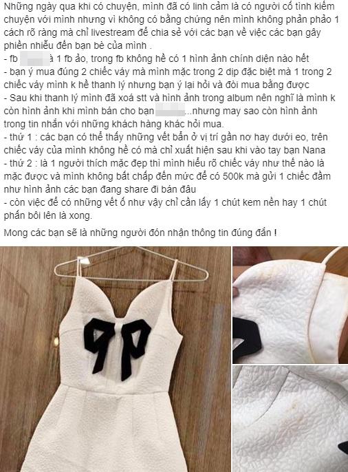 MC bị bóc phốt thanh lý váy hiệu giá cao mà như giẻ lau đưa bằng chứng tố người mua cố tình hãm hại mình-4