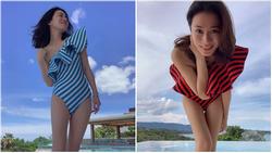 Nhìn Xa Thi Mạn diện 2 bộ áo tắm cùng kiểu chỉ khác màu, ai nghĩ 'chị đại TVB' đã U50 rồi?