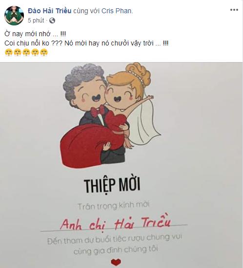 Mời cưới bá đạo khó ai bì Youtuber đình đám Cris Phan: Không biết xưng hô thế nào liền gọi luôn cả anh lẫn chị Hải Triều cho tiện-1