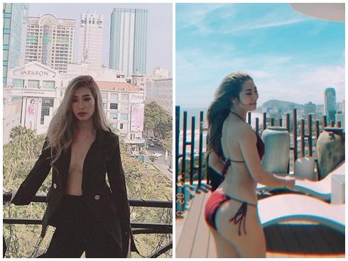 Khổng Tú Quỳnh không mặc nội y, tích cực khoe vóc dáng gợi cảm