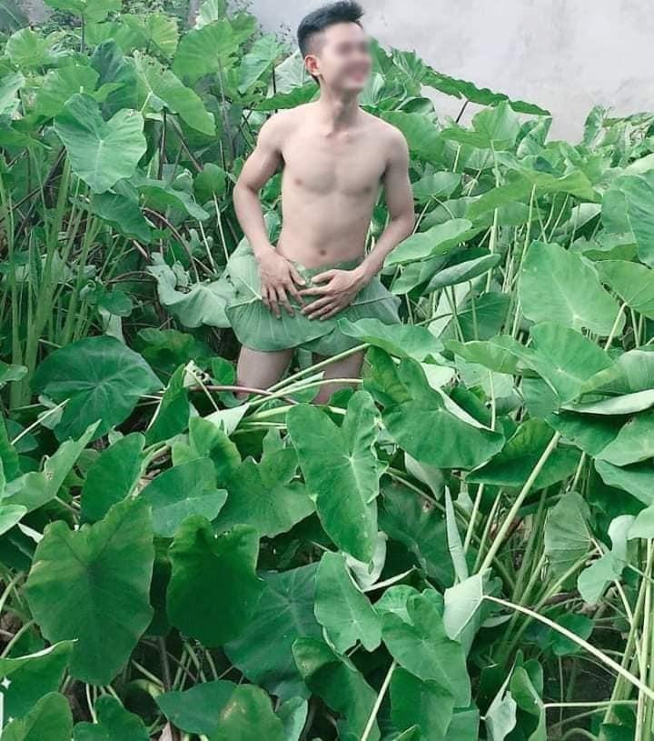 Giữa bão chụp ảnh hoa sen, lại xuất hiện chàng trai khoe thân ở bãi khoai nước khiến dân mạng cạn lời-2