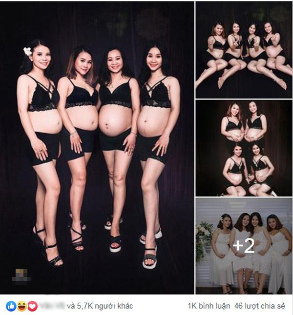 HOT nhất MXH chiều nay: 4 chị em ruột ở Nghệ An khiến người xem kinh ngạc khi khoe ảnh cùng nhau mang bầu-1