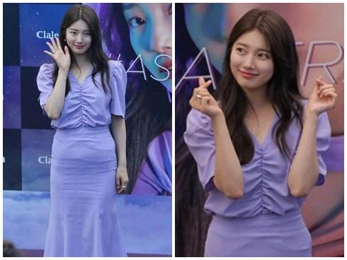 Mix đồ kém sang, 'tình đầu quốc dân' Suzy lộ vòng eo ngấn mỡ
