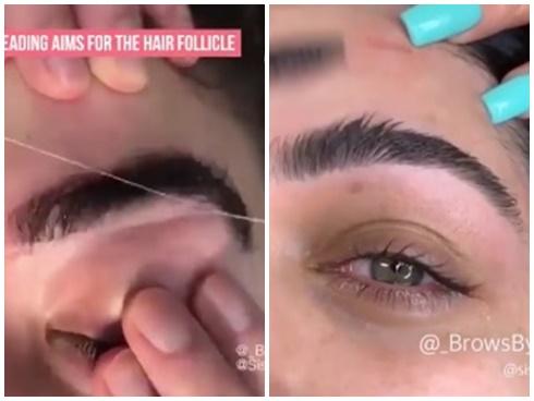 Phương pháp tỉa lông mày đỉnh cao nhất mọi thời đại: Không cần dao cạo, chỉ cần 2 sợi chỉ-1