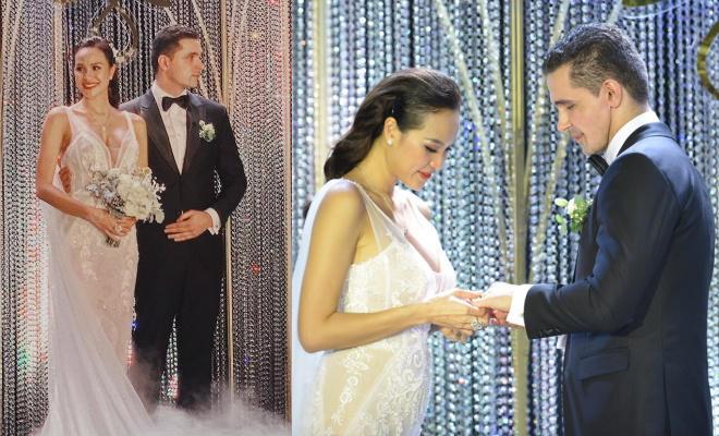 Siêu mẫu Phương Mai bất ngờ lộ vòng 2 lùm lùm như có bầu 4, 5 tháng trong đám cưới-4