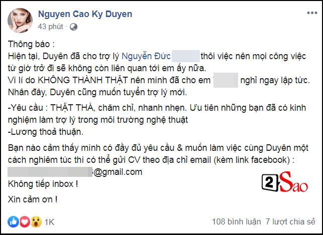 Ồn ào Kỳ Duyên công khai đuổi việc trợ lý: Hoa hậu phản ứng bất ngờ khi nhận được lời xin lỗi từ đối phương-1