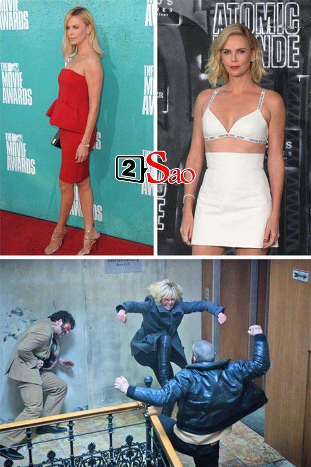 Charlize Theron thì đã vô cùng chăm chỉ học võ thuật và tự mình thực hiện tới 98% các cảnh chiến đấu trong phim “Atomic blonde”.