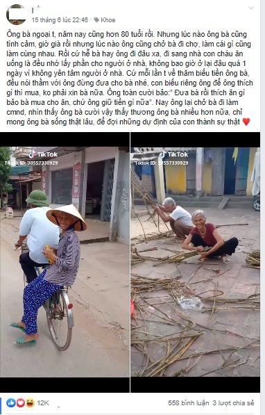 Giới trẻ xuýt xoa ghen tỵ với tình yêu của ông bà, ở tuổi xế chiều vẫn quan tâm nhau như vợ chồng son-1