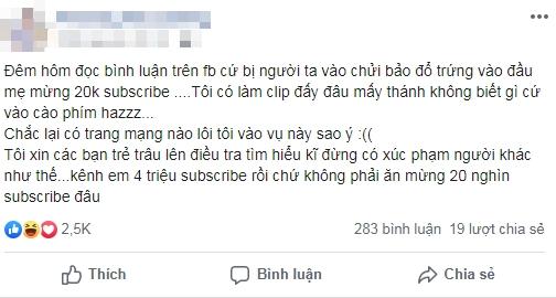Giữa tâm bão bị chỉ trích đổ 400 quả trứng vào người lạ, động thái của Youtuber khiến dân mạng càng thêm sôi máu-2