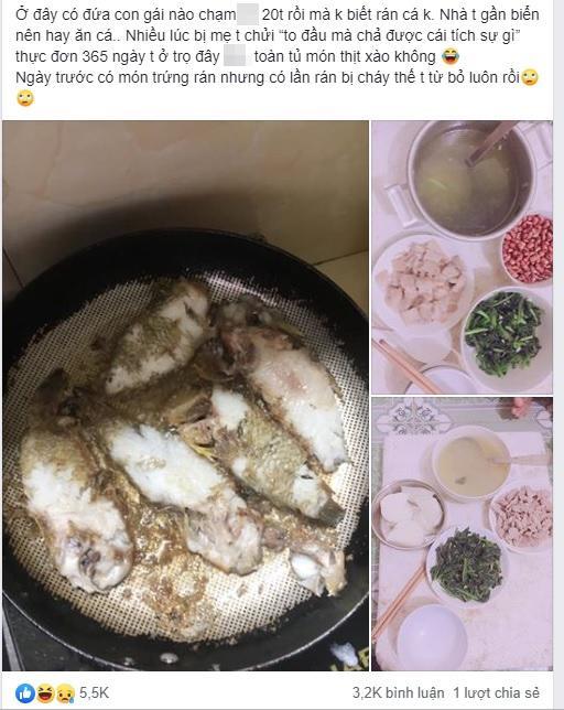 20 tuổi mà rán cá vẫn nát bét, cô nàng được dân mạng khuyên lấy chồng gấp chỉ vì...-1