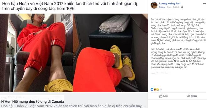 Sau khi mắng HHen Niê quê mùa lôm côm, vợ cũ Huy Khánh tiếp tục yêu cầu Hoa hậu phải tự trọng hơn và chấm dứt đi dép tổ ong-1