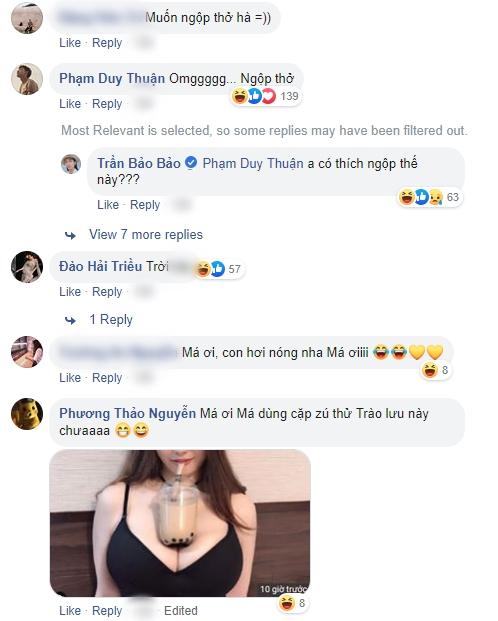 BB Trần khoe vòng 1 siêu to khổng lồ khiến fan kêu réo thử sức với trào lưu dùng ngực đỡ trà sữa-3