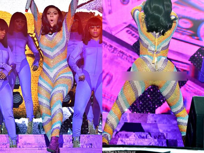 Nữ rapper Cardi B dán sticker làm trang phục mặc như không-8