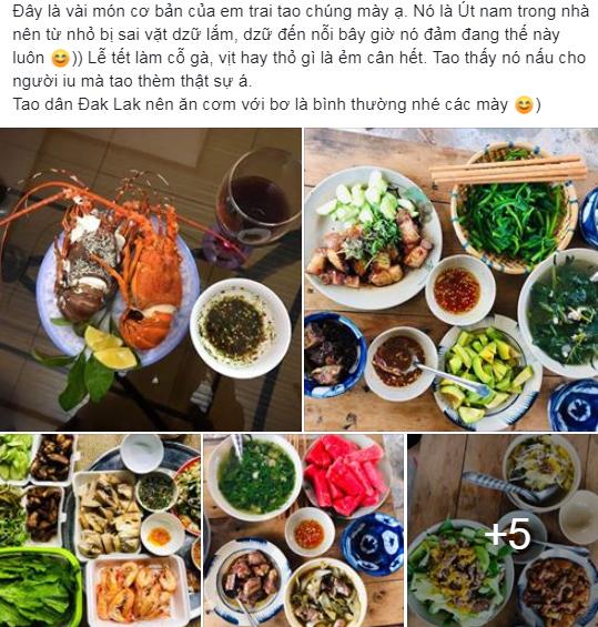 Chị gái khoe em trai mưa nấu ăn ngon như ngoài hàng, biết mặt chàng trai ai cũng sửng sốt-1