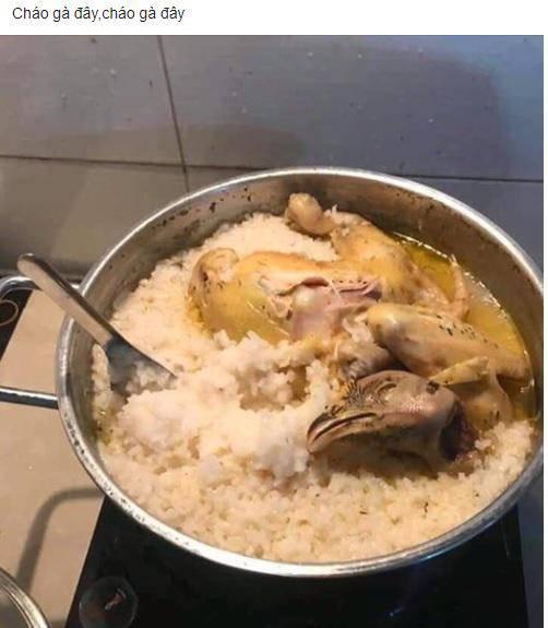 Vợ để cả con gà ngã vào nồi cháo, chồng vừa nhìn thấy đã xanh mắt khiếp vía, dân mạng thì cười nghiêng ngả-2