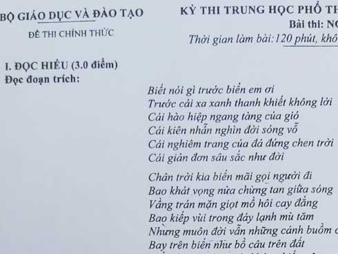 Thí sinh không bất ngờ với đề thi Ngữ văn