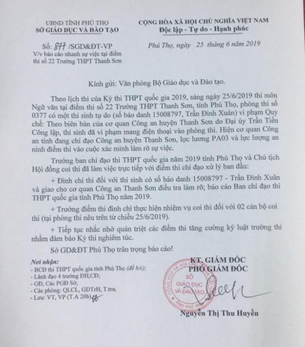 Lọt đề thi THPT quốc gia lên mạng, thí sinh và 2 giám thị bị đình chỉ-3