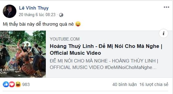 Vĩnh Thụy than phí duyên trời, fan cầu xin: Anh quay về với Hoàng Thùy Linh đi-4