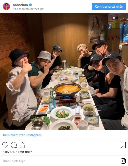 EXO liên hoan tiễn D.O. nhập ngũ, cả nhóm ăn lấy sức chuẩn bị bước vào tháng 7 cực kỳ bận rộn-1