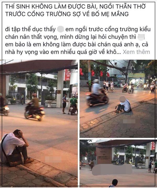 Xôn xao hình ảnh nam sinh ôm đầu lang thang ngoài đường không dám về gặp bố mẹ vì thi không tốt-1