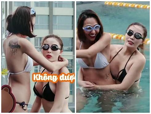 Ảnh nude chưa kịp 'nguội', Kỳ Duyên lại lộ khoảnh khắc liên tiếp ôm ấp Minh Triệu trong hồ bơi