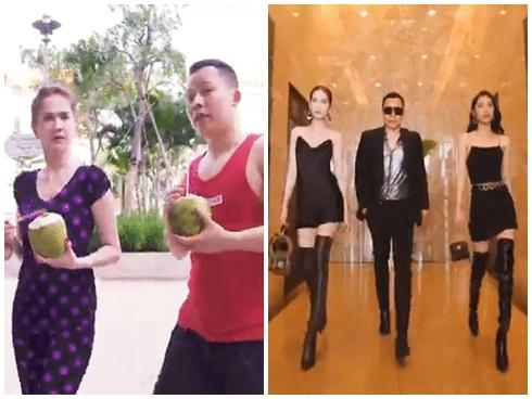 Clip bắt trend cực chất: Ngọc Trinh, Khắc Tiệp, Quỳnh Hương ở nhà thì như osin, ra đường thì sang chảnh 'ngút trời'