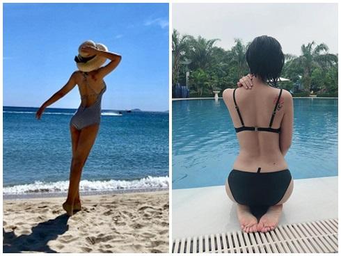 Thu Quỳnh diện bikini nhưng chỉ khoe body từ phía sau