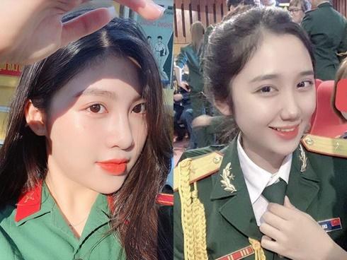 Nhan sắc 3 cô gái được dân mạng gọi là 'hotgirl quân nhân'