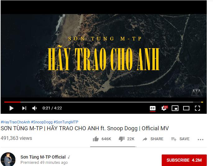 Sức công phá của đội quân Sky quá đáng sợ, MV Hãy trao cho anh vừa chào sân đã bị Youtube đóng băng lượt view tránh gian lận-1