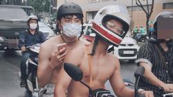 Hai trai đẹp khiến hội chị em ngất lên ngất xuống khi quyết định bán nude chạy xe máy khắp đường phố Sài Gòn