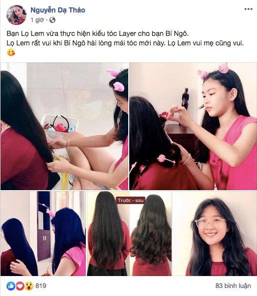 Con gái 15 tuổi của MC Quyền Linh trổ tài làm tóc cho bạn, bất ngờ nhất chính là phản ứng từ nghệ sĩ Hồng Vân-1