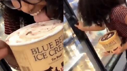 Cô gái trẻ gây tranh cãi nhất MXH hôm nay: Đi siêu thị ngang nhiên mở hộp kem nếm thử rồi lại để chỗ cũ-1