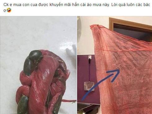 Mua cua buộc dây, khổ chủ nhận về nguyên chiếc áo mưa khiến dân mạng 'cười không ngậm được mồm'