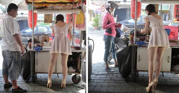 Sự thật ngã ngửa về cô gái mặc váy ngắn sexy bán mì khiến khách hàng đến ăn tận 5 bát 1 lần-1