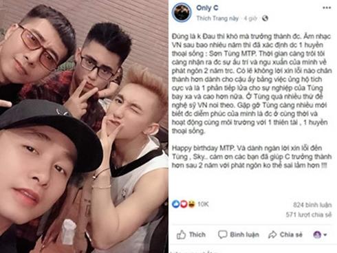 OnlyC tự nhận ấu trĩ, ngu xuẩn vì từng 'đá đểu' Sơn Tùng M-TP