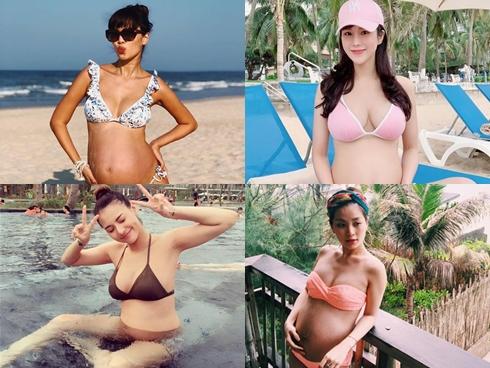 Top mỹ nhân Việt bầu bí vượt mặt vẫn mặc bikini đẹp nhất