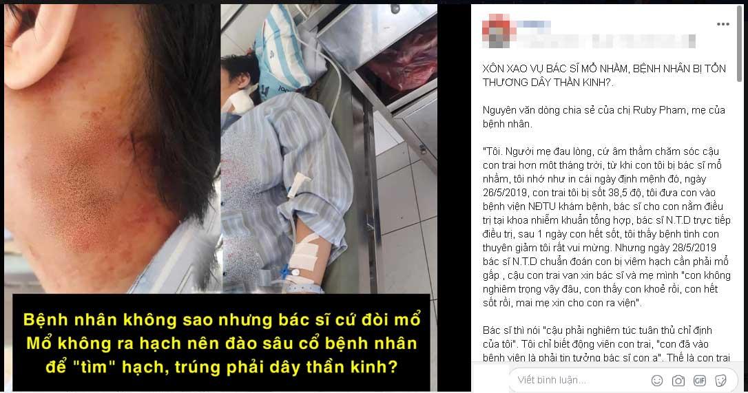 Người mẹ phẫn uất tố bác sĩ Bệnh viên Bạch Mai MỔ NHẦM khiến con bị cứng cổ, không nói được-1